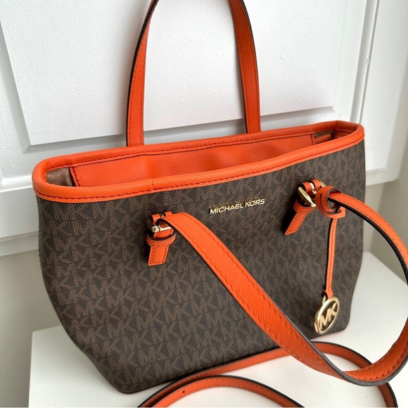 Michael Kors Orange Small Tote - Picture 3 of 7